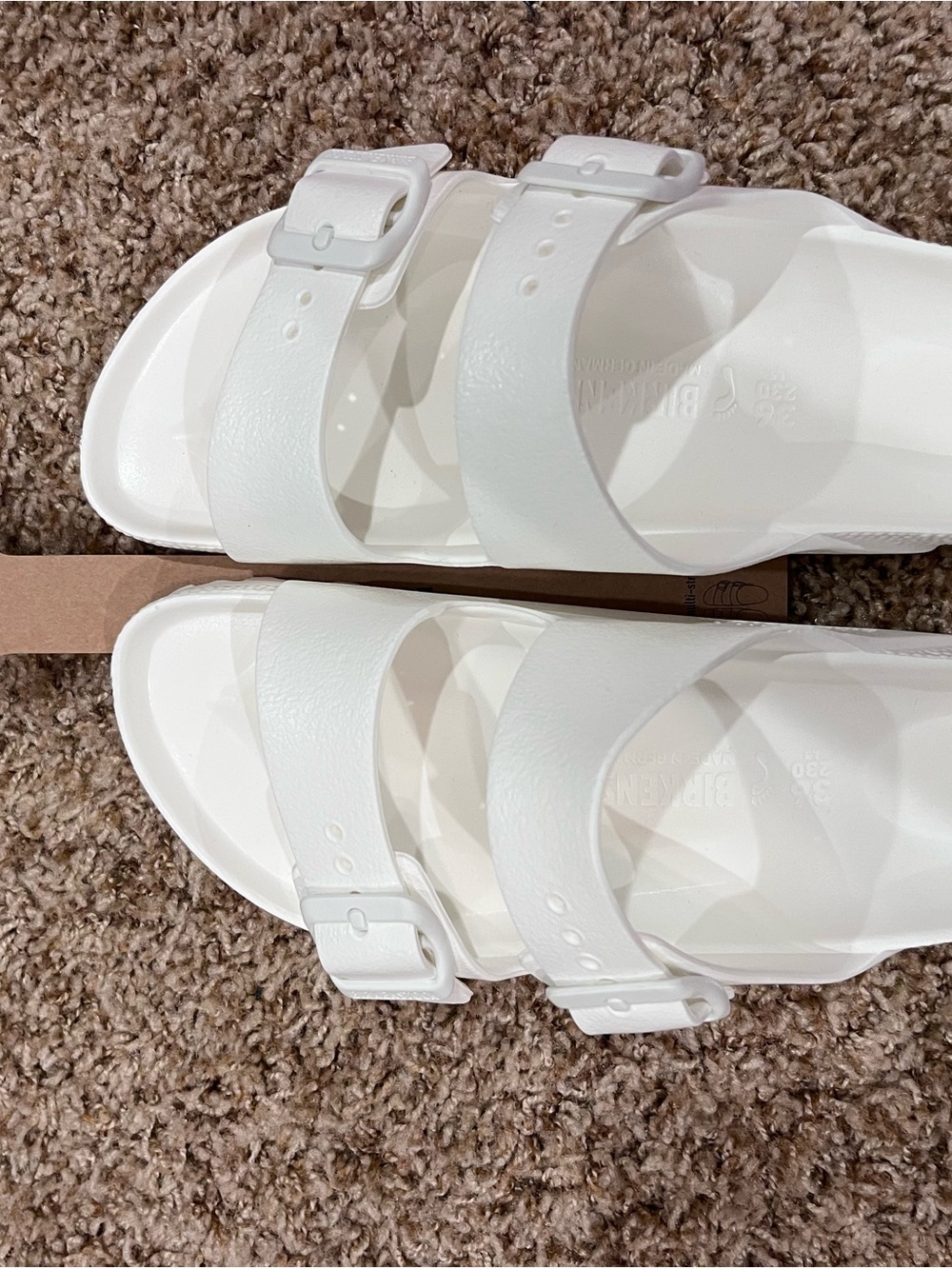 Birkenstock White Double-Strap EVA Slide Sandals